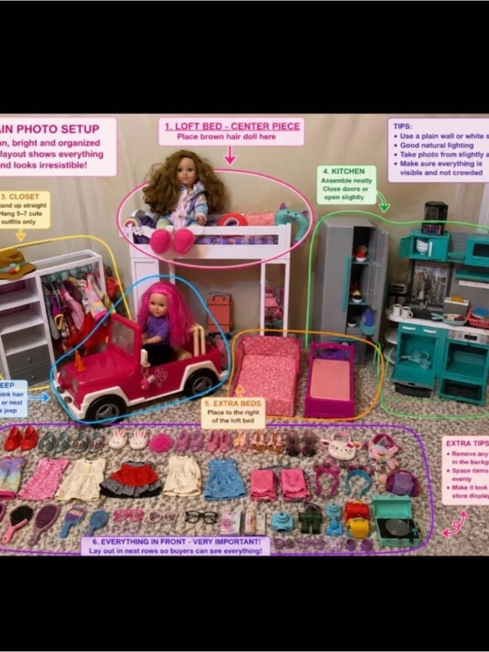 Pink Doll Loft Playset with Kitchen and Accessories - Kids Dolls & Accessories